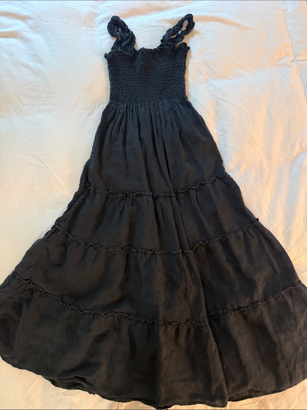 Quince Linen Smocked Midi Dress